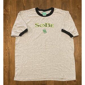 Vintage Sobe Lizard T-Shirt Lizards Y2K Short Sleeve Men XL Ringer Tee Skater